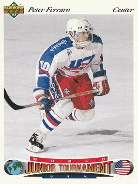 Peter Ferraro - 91/92 Upper Deck World Junior Tournament Hockey Card